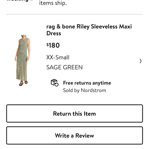 Rag and Bone Riley Sleeveless maxi dress Sage - Picture 2 of 5